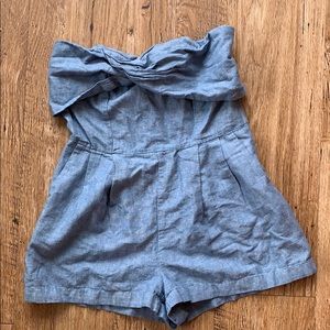 Chambray sleeveless romper